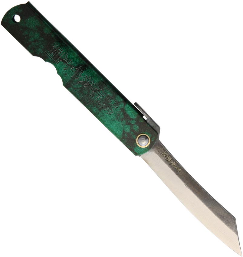 Japanisches Higonokami Taschenmesser N° 8 mit 3-Lagen Stahl in Jade Green