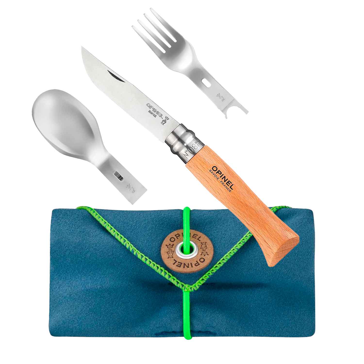 Opinel N° 8 im PICNIC PLUS Set - 4-teilig