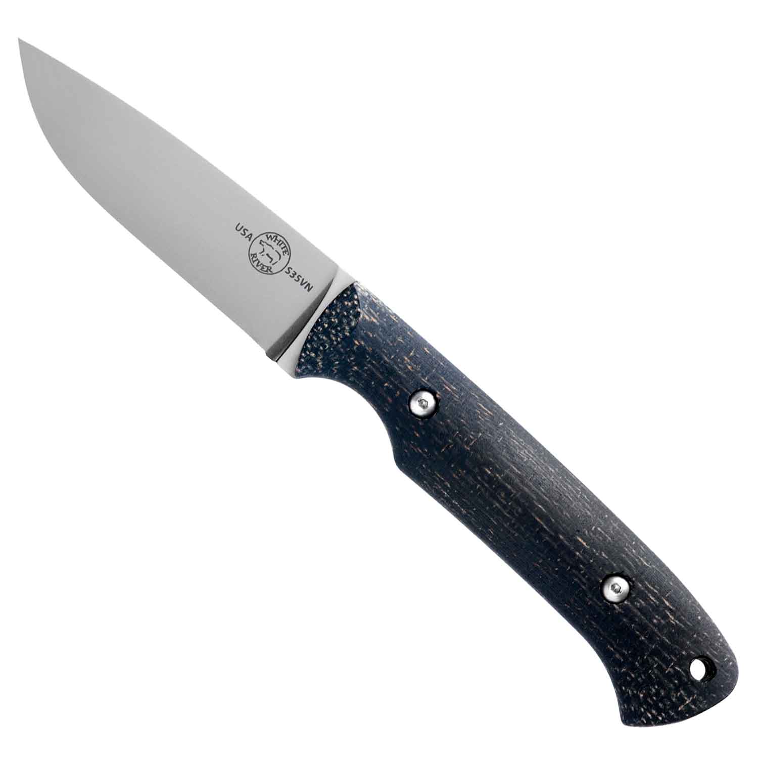 White River Model Hunter - Black Burlap Micarta Griff