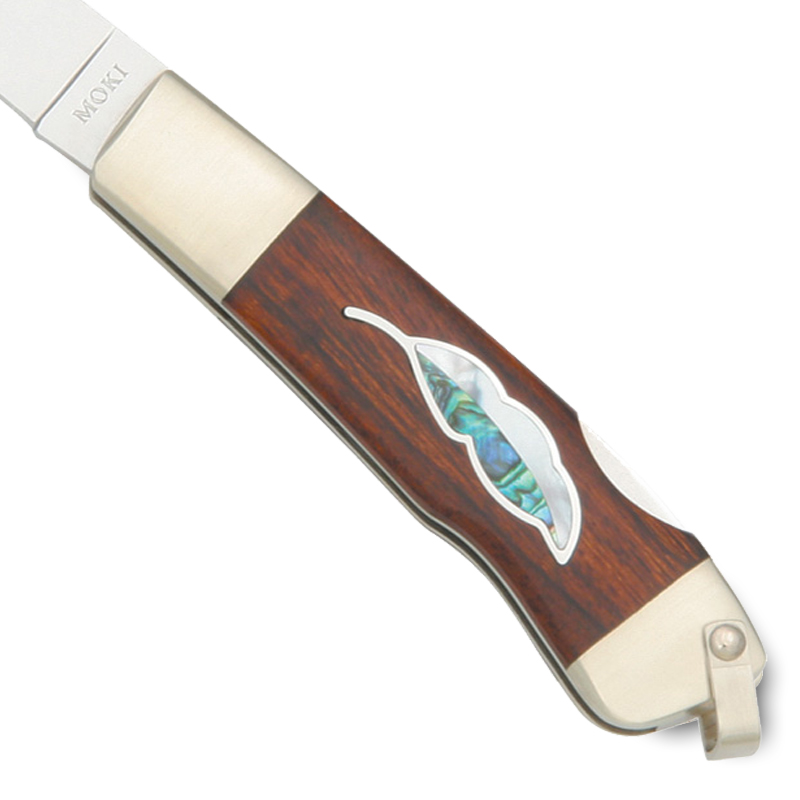 Leaf - handgefertigtes japanisches Taschenmesser mit Perlmutt Intarsie