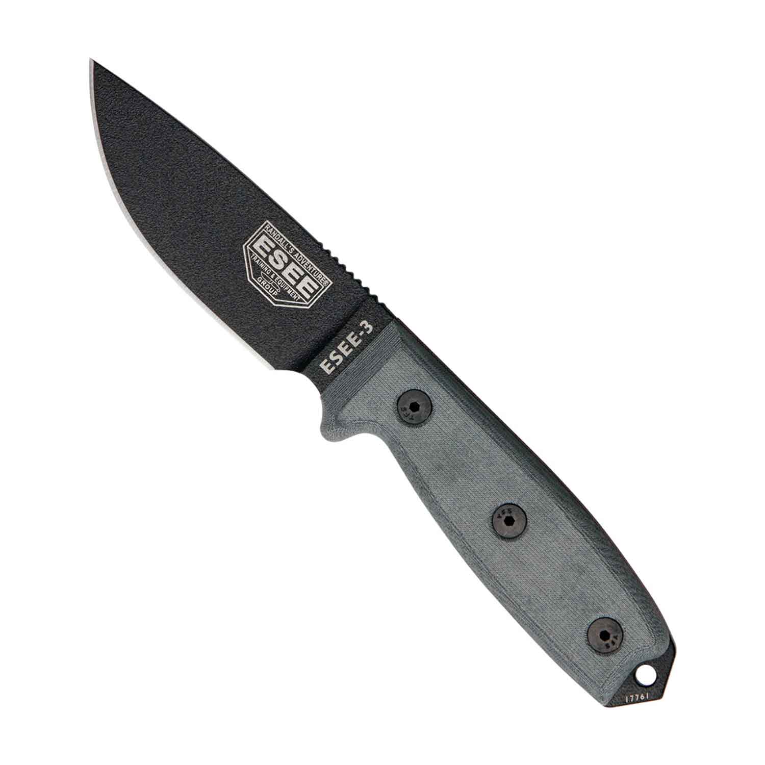 ESEE Model 3 Plain Edge - schwarze Klinge & Kydexscheide