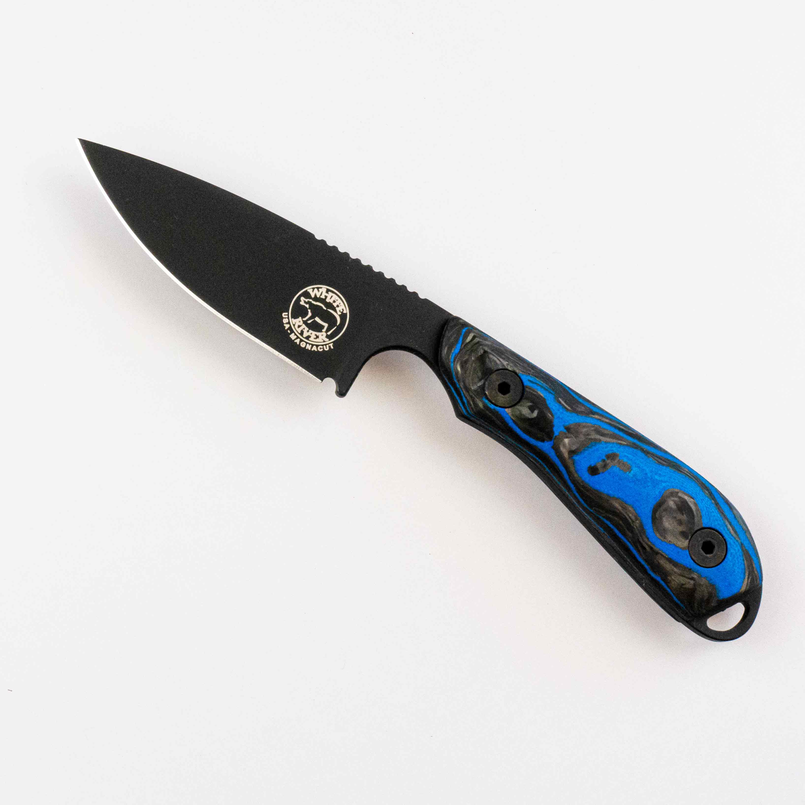 White River M1 - Marbled CF/ Blue G10, Black - Limited Edition 2023 -