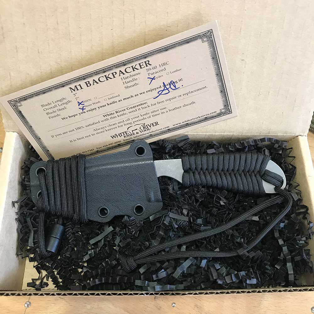 White River M1 Backpacker Black Paracord