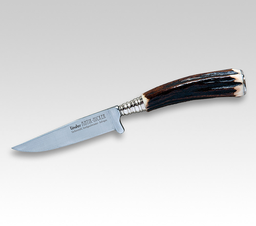 Antik-Jagdnicker - mit Hirschhorngriff Klingenlänge 8 cm