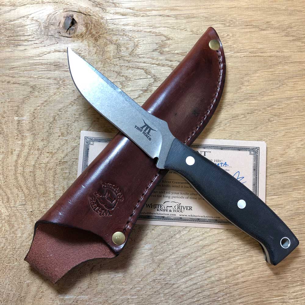 White River Tom Mack Hunt - Black Canvas Micarta