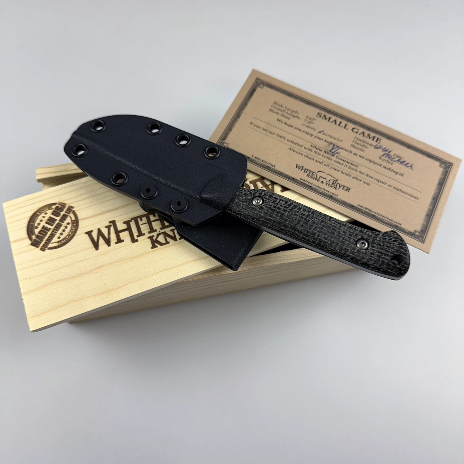 White River Small Game, Canvas Black Olive Micarta