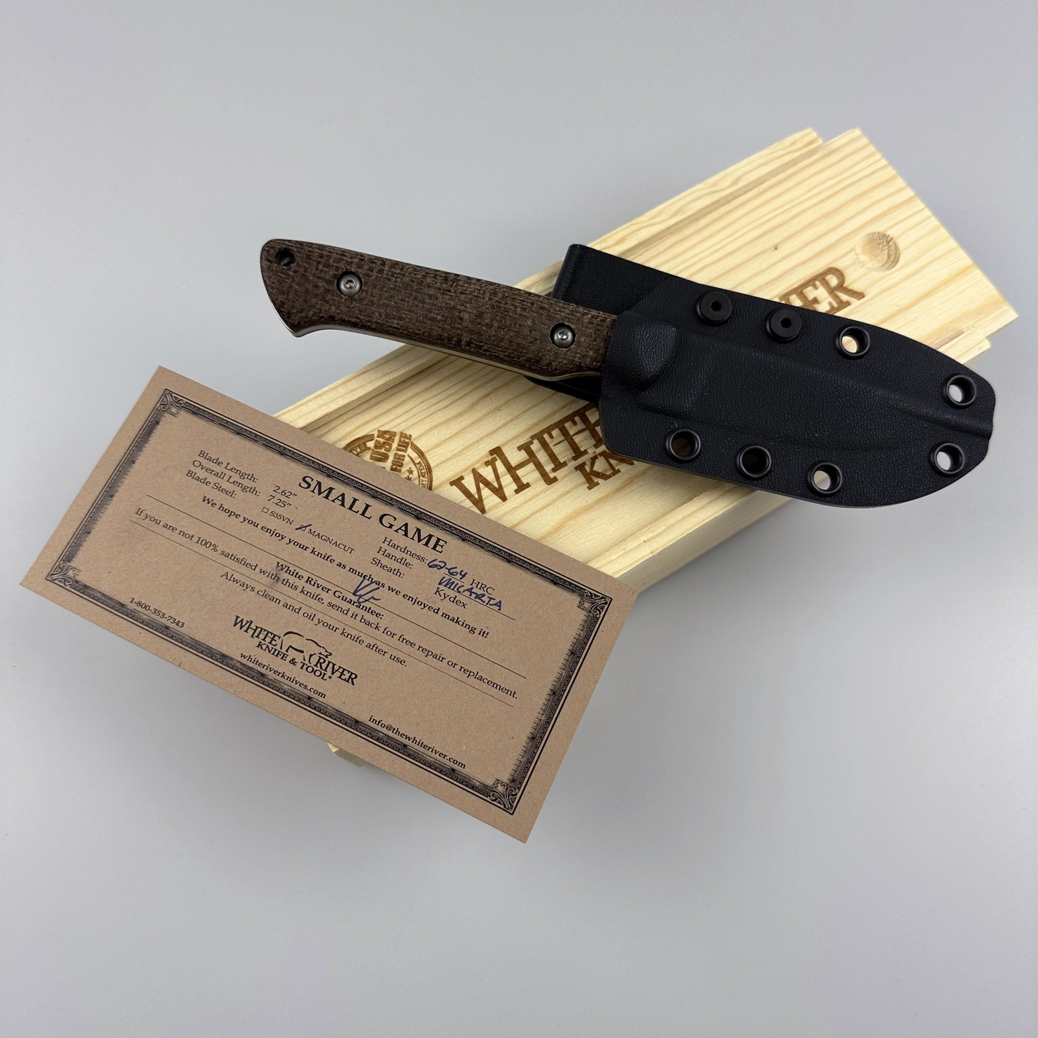 White River Small Game, Canvas Black Olive Micarta