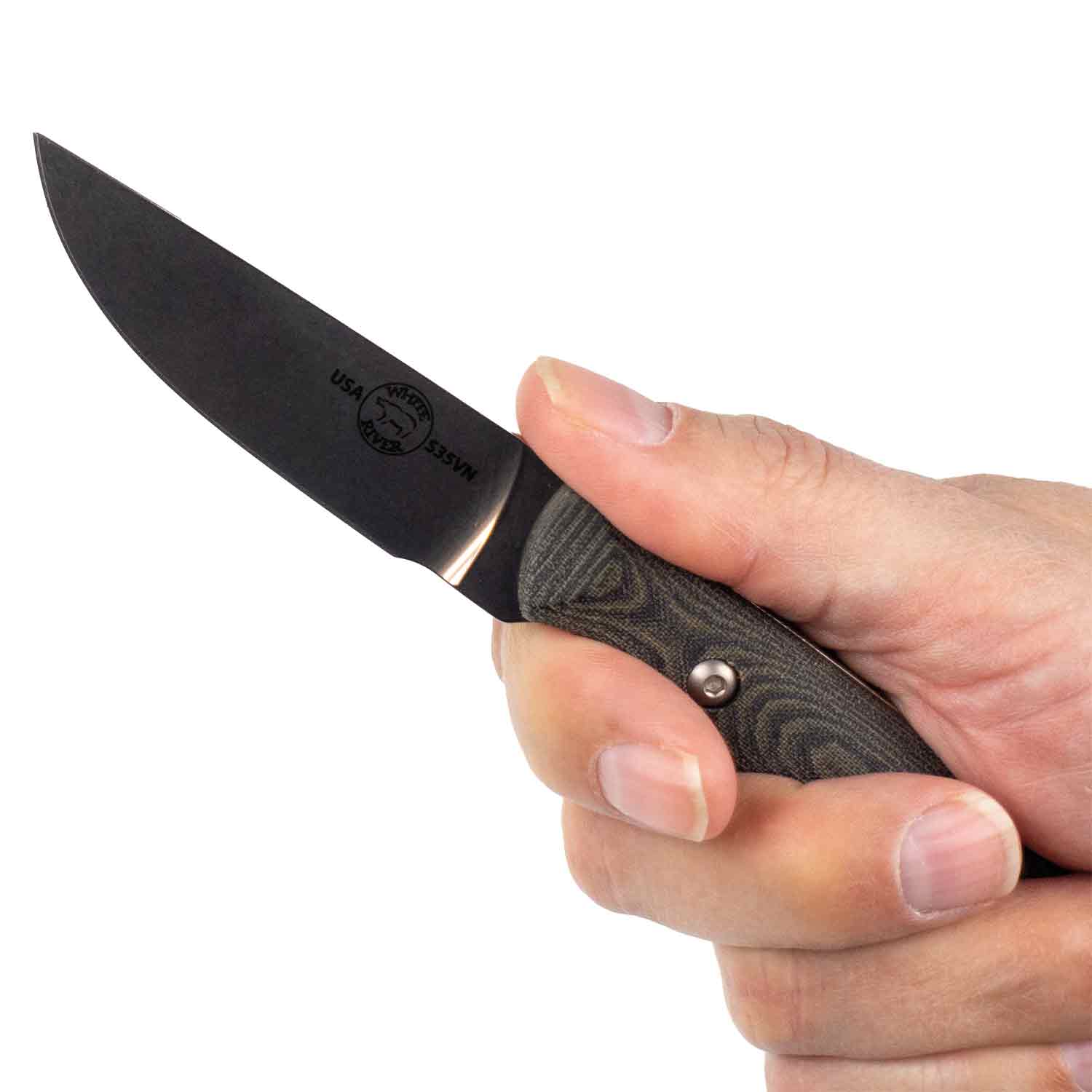 White River Small Game, Canvas Black Olive Micarta