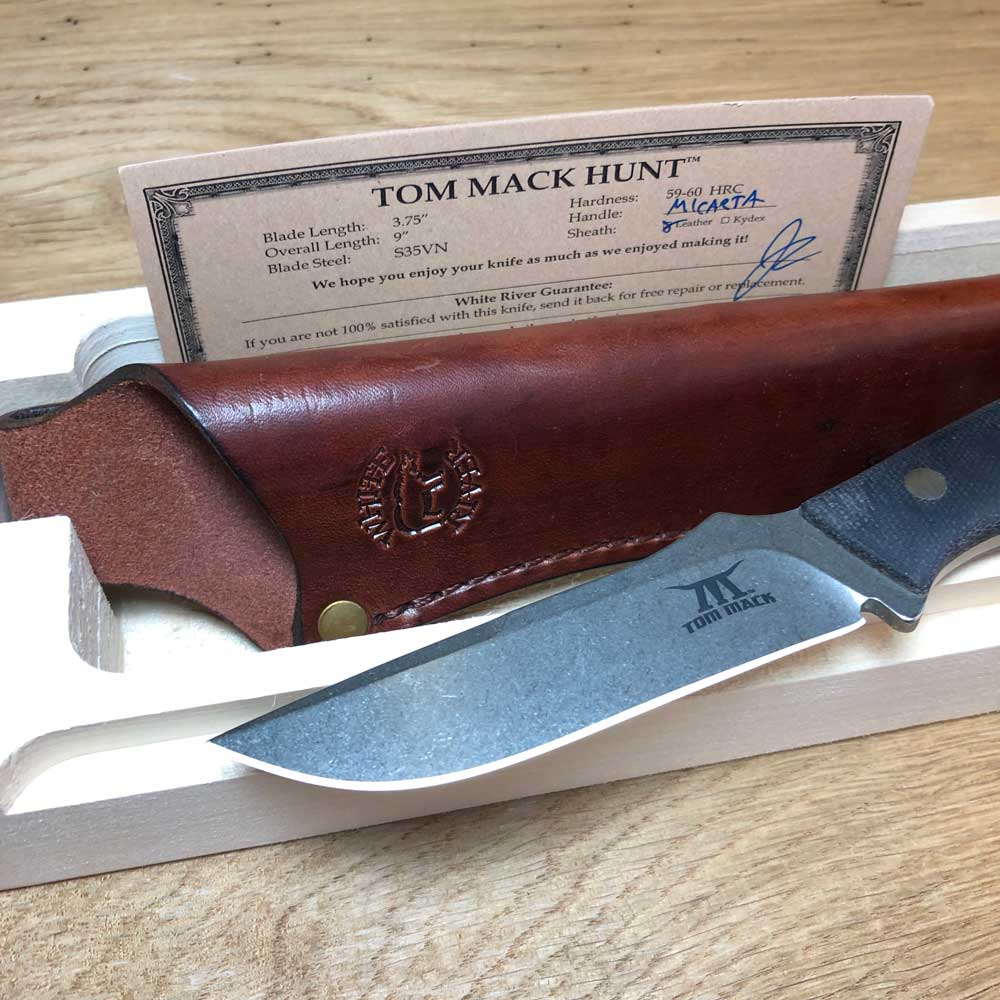 White River Tom Mack Hunt - Black Canvas Micarta