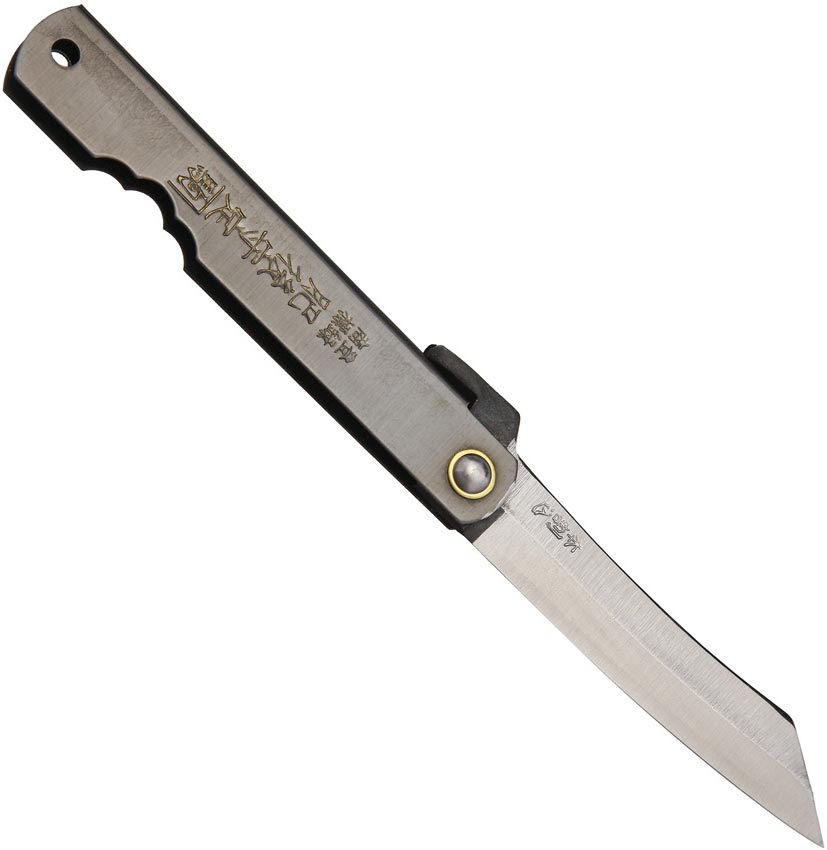 Japanisches Higonokami Taschenmesser - Größe 5 mit 3-Lagen Stahl - schwarz